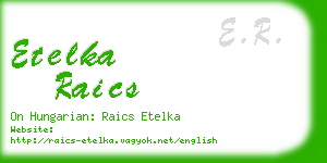 etelka raics business card